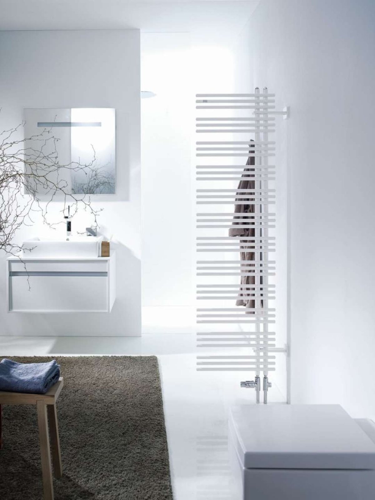 Zehnder Yucca Asym - Kúpeľňový radiátor 130x58 cm, rovný, jednoradový, biely lak YA-130-060