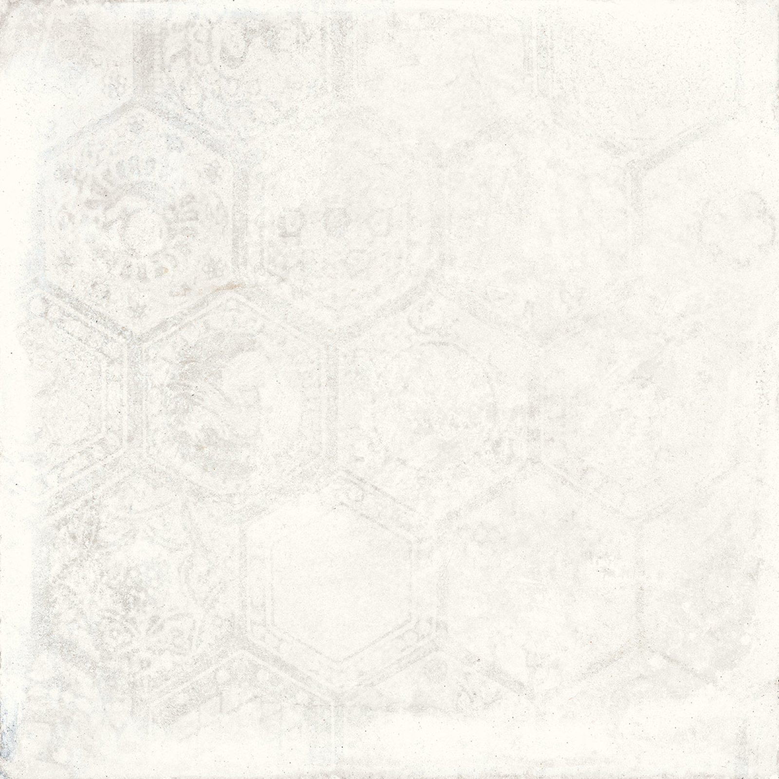Porcelaingres SOFT CONCRETE - dekor HEXAGON WHITE 60x60