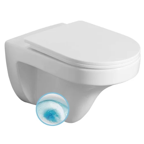 Aqualine Denica - Závesné WC, Vortex Rimless, biela PS8512