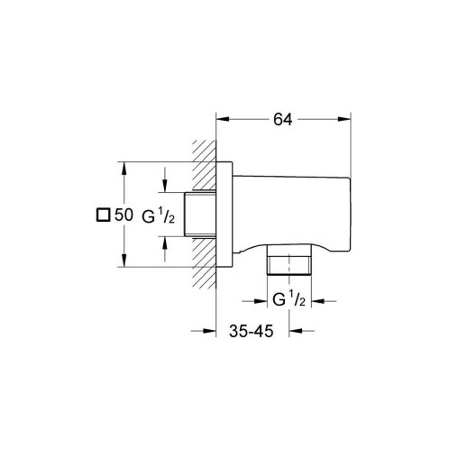 Grohe Rainshower - Nástenné kolienko, Hard Graphite 27076A00