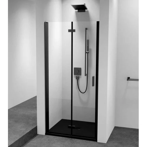Polysan Zoom Black - Sprchové dvere 90x200 cm, ľavé, Antidrop, číre sklo/matná čierna ZL4915BL-01