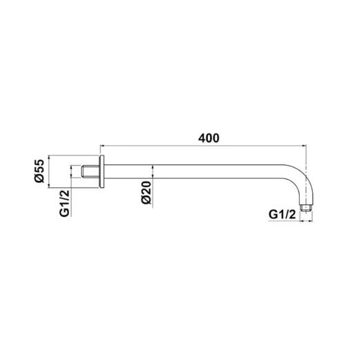 Sapho - Sprchové rameno, 40 cm, matná zlatá BR51G