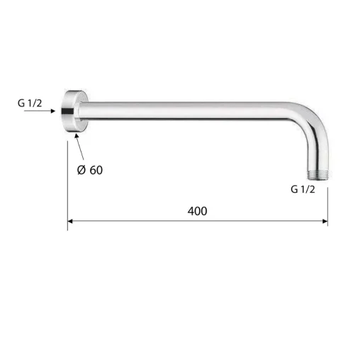 Sapho - Sprchové rameno, 40 cm, matná zlatá BR519D