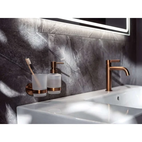 Sapho X-Round - Dávkovač tekutého mydla Copper, mliečne sklo, matná meď XR103PG