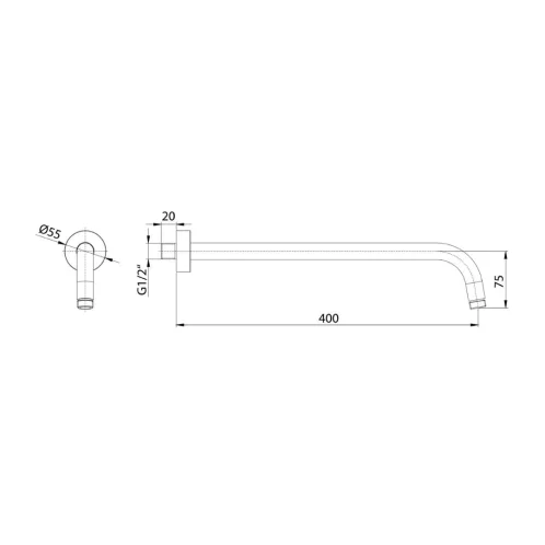 Sapho - Sprchové rameno, 40 cm, matná meď BR521