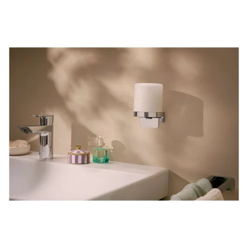 Hansgrohe AddStoris S - Dávkovač mydla s držiakom, matné sklo/chróm 41765000