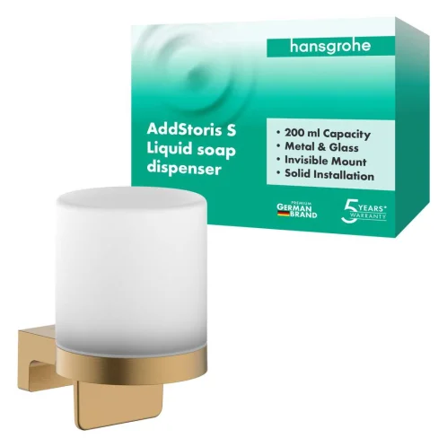 Hansgrohe AddStoris S - Dávkovač mydla s držiakom, matné sklo/kefovaný bronz 41765140