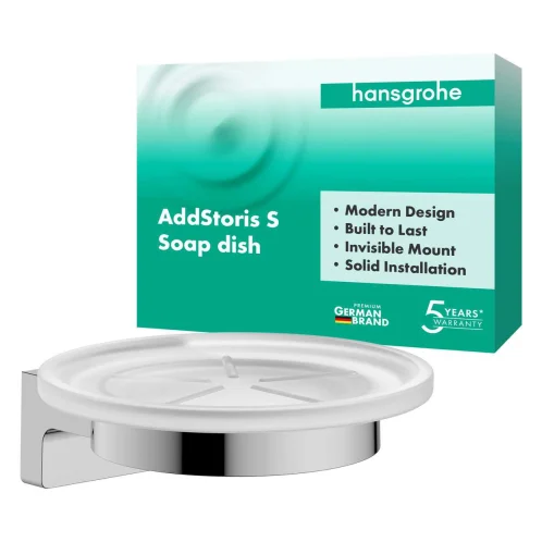 Hansgrohe AddStoris S - Mydlovnička s držiakom, matné sklo/chróm 41766000