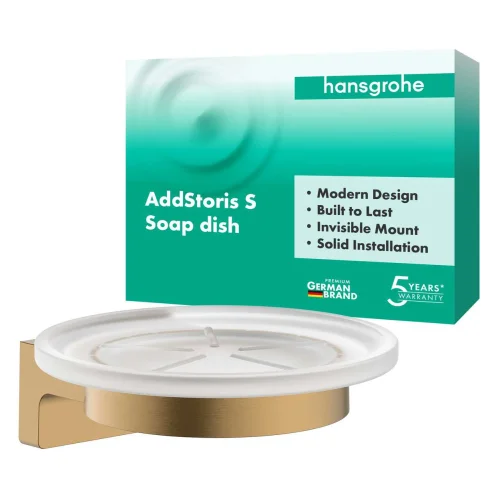 Hansgrohe AddStoris S - Mydlovnička s držiakom, matné sklo/kefovaný bronz 41766140
