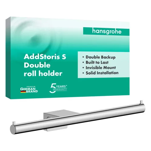 Hansgrohe AddStoris S - Držiak toaletného papiera dvojitý, chróm 41768000