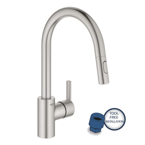Grohe Feel - Drezová batéria s výsuvnou spŕškou, supersteel 31486DC1