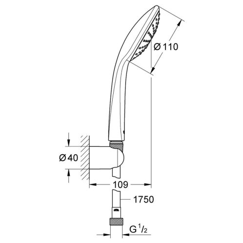 Grohe Vitalio Joy - Set sprchovej hlavice, držiaku a hadice, chróm 27324000