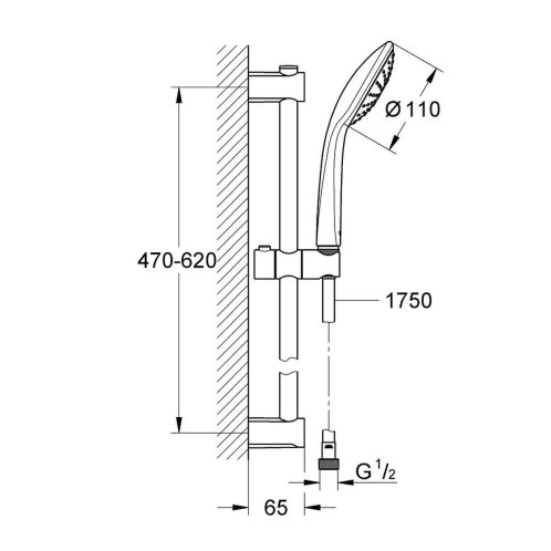 Grohe Vitalio Joy - Set sprchovej hlavice, tyče a hadice, chróm 27322000