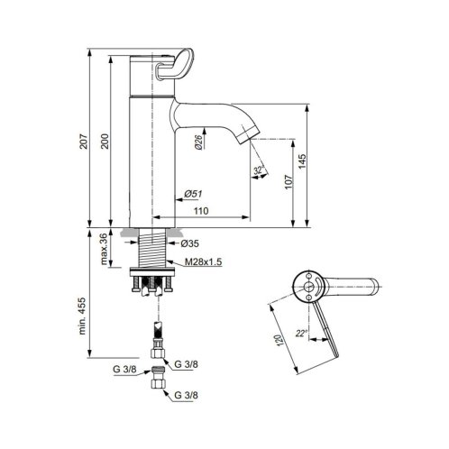 Ideal Standard CeraPlus - Termostatická umývadlová batéria, chróm A6692AA
