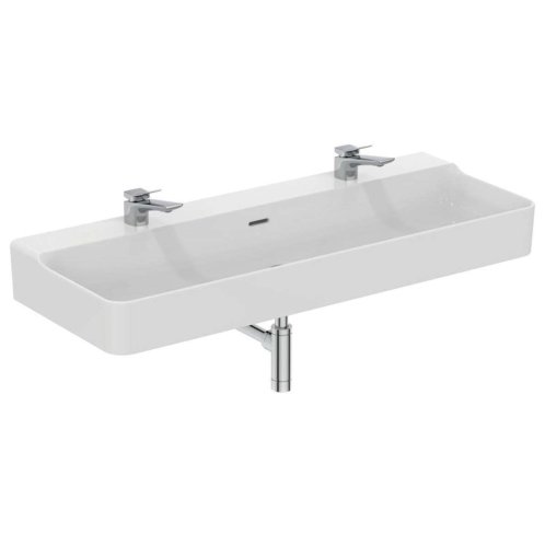 Ideal Standard Conca Ceram - Dvojumývadlo, 120x45 cm, s prepadom, otvory na batérie, biela T380301