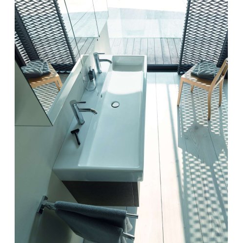 Duravit Vero Air - Dvojumývadlo nábytkové, 120x47 cm, s prepadom, s otvormi na batérie, biela 2350120026
