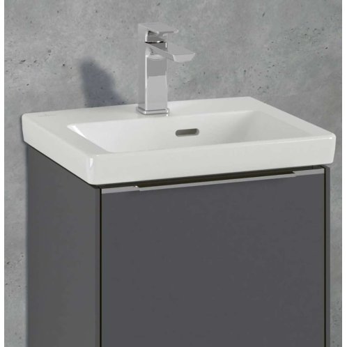 Villeroy & Boch Subway 3.0 - Umývadielko nábytkové, 45x37 cm, s prepadom, otvor na batériu, CeramicPlus, alpská biela 4370FKR1