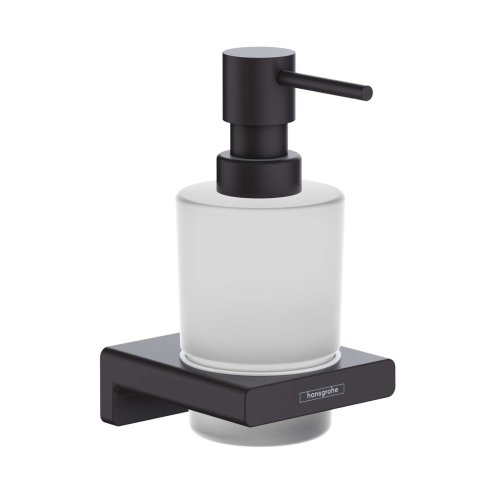 Hansgrohe AddStoris - Dávkovač mydla s držiakom, matné sklo/čierna mat 41745670