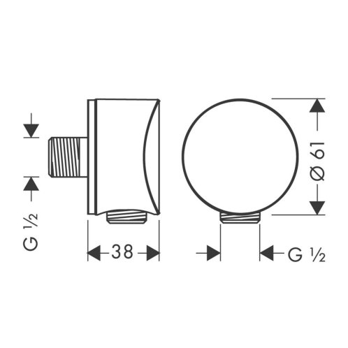 Hansgrohe Fixfit - Sprchové kolienko S so spätným ventilom, kefovaný čierny chróm 26453340