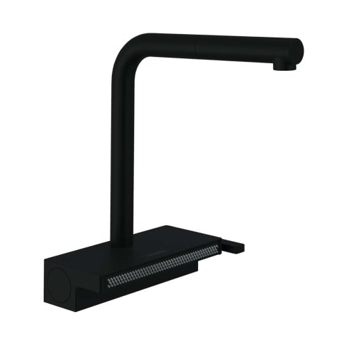 Hansgrohe M81 - Drezová batéria Aquno Select 250, s výsuvnou koncovkou a plochým sprchovým prúdom, sBox, matná čierna 73830670