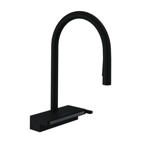 Hansgrohe M81 - Drezová batéria Aquno Select 170, s výsuvnou spŕškou a plochým sprchovým prúdom, sBox, matná čierna 73831670