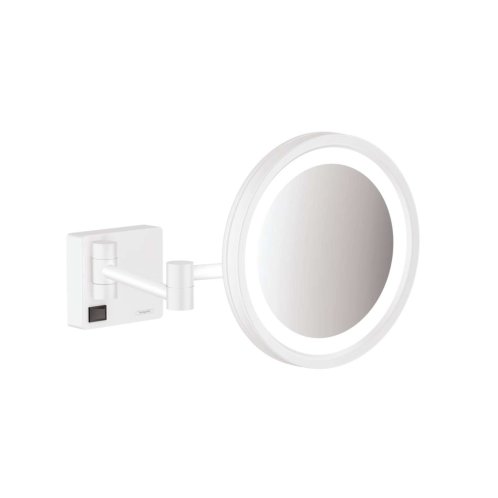 Hansgrohe AddStoris - Kozmetické nástenné zrkadlo s LED osvetlením, matná biela 41790700