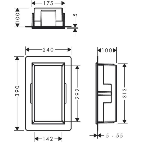 Hansgrohe XtraStoris Original - Výklenok do steny s rámom, 30x15x10 cm, matná biela 56057700