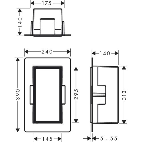 Hansgrohe XtraStoris Rock - Výklenok do steny, s dvierkami, 30x15x14 cm, matná biela 56088700