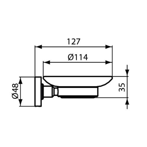 Ideal Standard IOM - Mydlovnička s držiakom, čierna/satinované sklo A9122XG