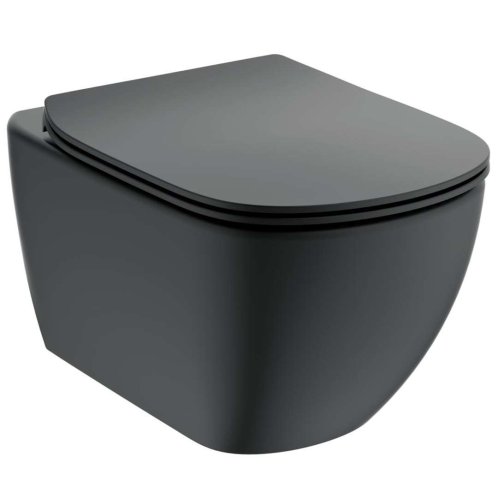 Ideal Standard Tesi - WC doska ultra plochá, SoftClose, čierna T3527V3