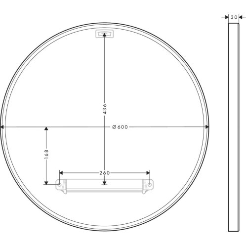 Axor Universal Circular - Zrkadlo, priemer 60 cm, chróm 42848000