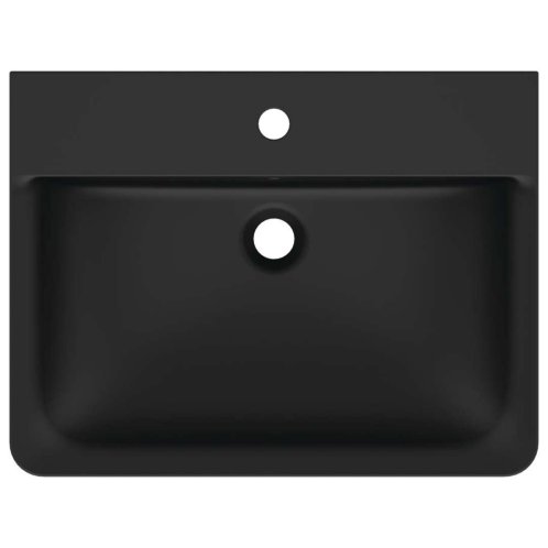 Ideal Standard Connect Air - Umývadielko Cube, 40x35x16 cm, s prepadom, otvor na batériu, čierna E0307V3