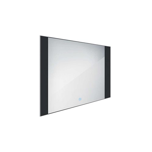 Nimco - Zrkadlo s LED osvetlením, 80x60 cm, dotykový senzor, hliník/čierna ZPC 41003V-90