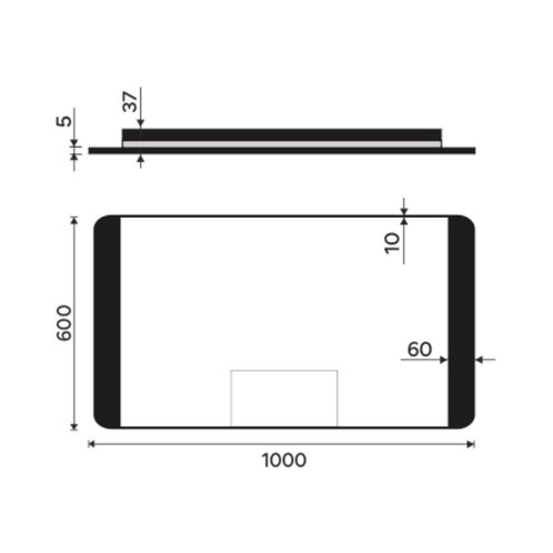 Nimco - Zrkadlo s LED osvetlením, 100x60 cm, hliník/čierna ZPC 42004-90