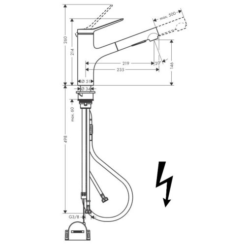 Hansgrohe Zesis M33 - Drezová batéria, chróm 74806000