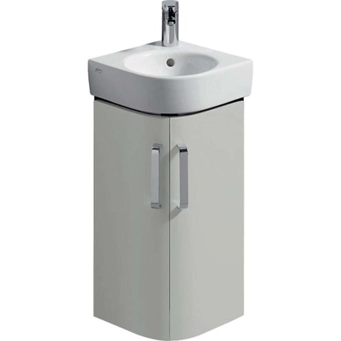 Geberit Selnova Compact - Umývadlová skrinka, 43x33x60 cm, 2 dvierka, lesklá sivá/matná sivá 501.483.00.1