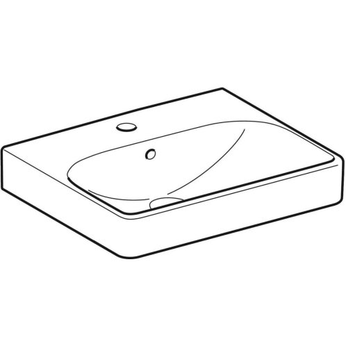 Geberit Smyle Square - Umývadlo, 50x41 cm, s prepadom, otvor na batériu, biela 500.256.01.1