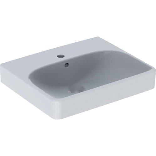 Geberit Smyle Square - Umývadlo, 50x41 cm, s prepadom, otvor na batériu, biela 500.256.01.1