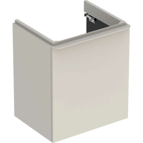 Geberit Smyle Square - Umývadlová skrinka, 54x43x62 cm, 1 dvierka, pánty vpravo, pieskovo sivá 500.365.JL.1