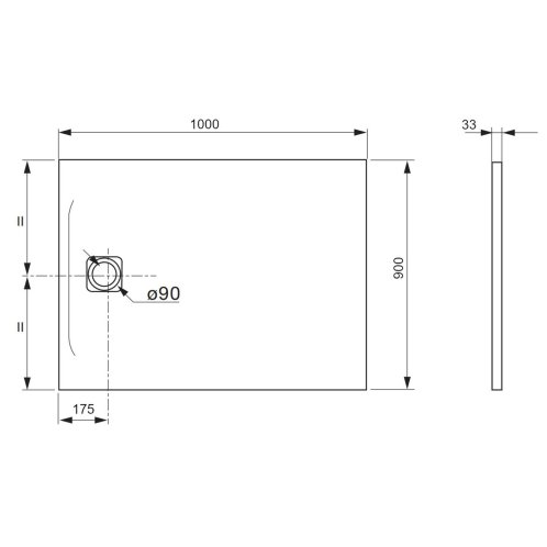 Laufen Pro - Sprchová vanička, 100x90 cm, matná betónovo sivá H2109570790001