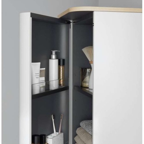 Duravit Happy D.2 Plus - Vysoká skrinka, 134x40x36 cm, pánty vľavo, biela vysoký lesk HP1261L2222