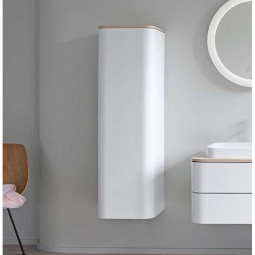 Duravit Happy D.2 Plus - Vysoká skrinka, 134x40x36 cm, pánty vľavo, biela vysoký lesk HP1261L2222