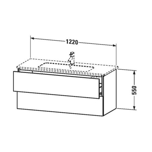 Duravit L-Cube - Umývadlová skrinka, 55x122x48 cm, 2 zásuvky, grafit mat LC624304949