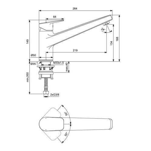 Ideal Standard CeraPlan - Drezová batéria, chróm BD321AA