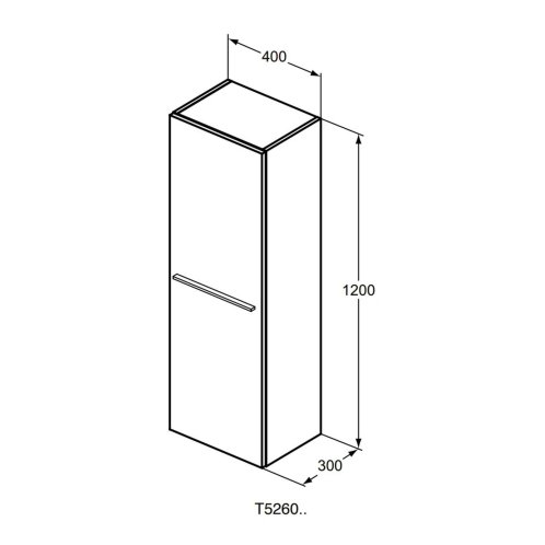 Ideal Standard i.Life A - Vysoká skrinka, 40x30x120 cm, 1 dvierka Ľ/P, dub T5261NX