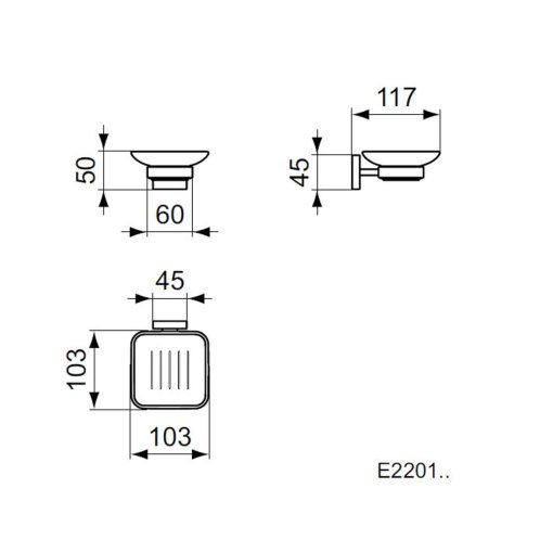 Ideal Standard IOM Square - Mydlovnička s držiakom, matné sklo/chróm E2201AA