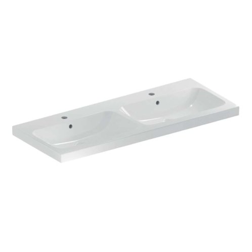 Geberit iCon - Dvojumývadlo, 120x48 cm, s prepadom, 2 otvory na batérie, biela 501.838.00.1
