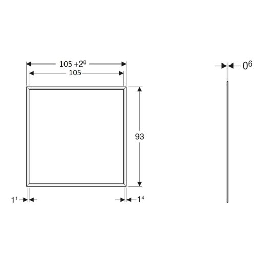 Geberit ONE - Krycí rám 1050x930 mm, pre vstavanú zrkadlovú skrinku Geberit ONE, biela 505.844.00.1
