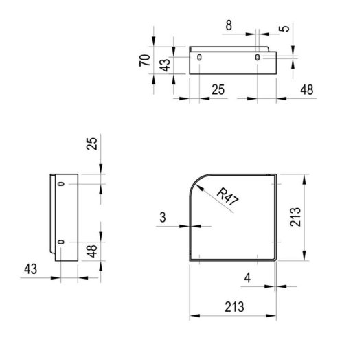 Ravak Yard - Konzola pre umývadielko Yard 280 C, biela X01774