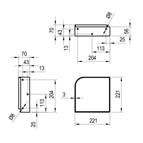 Ravak Yard - Konzola pre umývadielko Yard 280 C, čierna X01779